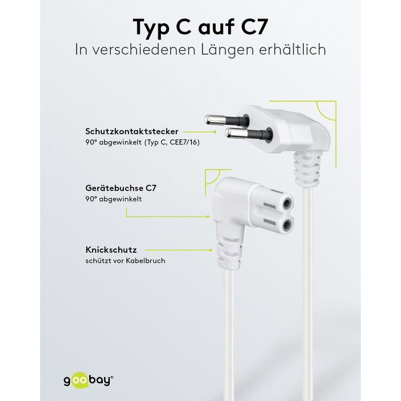 Goobay 97349 Euro Connection Cable Angled on Both Sides, 1.5