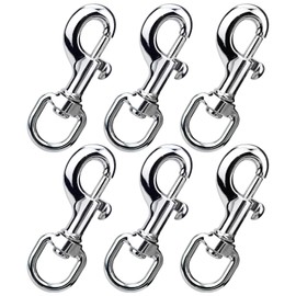 6 Pcs Heavy Duty Trigger Clips Clasp 360°Swivel Eye Bolt Snap Hook Up to 330KG, Zinc Alloy Clips Clasp Hook Spring Loaded Clip Lobster Claw Clasps for Dog Leashes, Camping, Keyring