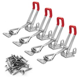 4 Pack Toggle Latch Clamp 4002 180KG Holding Capacity Toggle Latches with Lock-Hole Adjustable Heavy Duty Medium Latch for lid Tool Box Cases