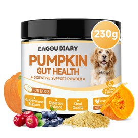 Eagou Diary Pumpkin for Dogs - Pumpkin Powder for Dogs Supports Digestion, Gut Health, Constipation & Diarrhea Relief, Organic Dog Fiber Supplements with Probiotics, Cranberry, Blueberry, Enzymes, 230g
