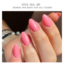 JMEOWIO Gel Nail Stickers Orange Pink Semi Cured Gel Nail Strips Wraps UV/LED Nail Supplies Nail Art Design Decoration Accessories