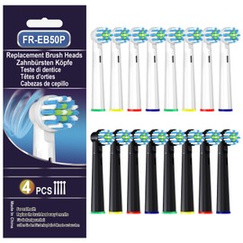 Toothbrush Heads Compatible with Oral B Braun Pro 1000/Genius X/Smart 1500 Series Electric Toothbrush, 16 Count Refills Brush Head Compatible with Oral B (Black/White)