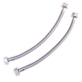 Pair of 1/2" x 1/2" BSP (600mm) Kitchen Basin Monobloc Mixer Tap Connector Flexi Hose Pipes Tail -FBA