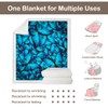 Sleepwish Blue Butterfly Sherpa Fleece Throw Blanket 3D Neon Butterflies