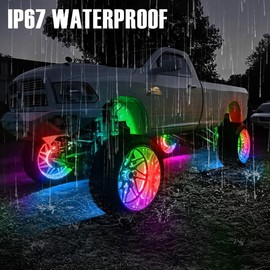 Blueshyhall 15.5 inch LED Rim Wheel Ring Lights 4 PCS for Car Truck Vehicle Offroad Pickup, RGB Dream Color Chasing Dancing Wheel Ring Light Kit