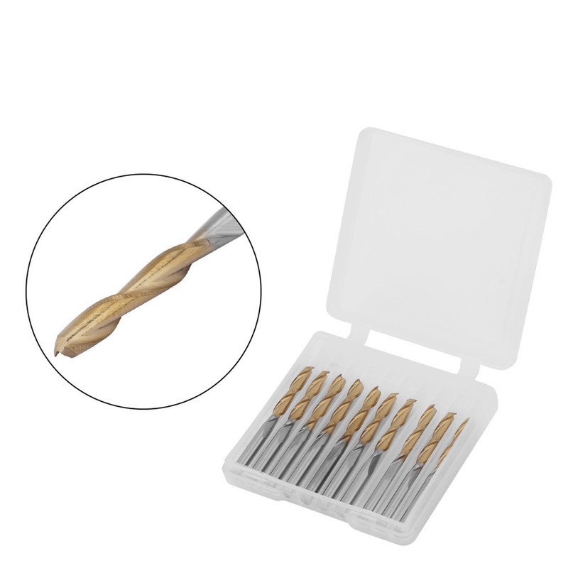 Titanium Coated 2-flute End Mill Milliling Cutter 3.175mm Shank 3.175mm