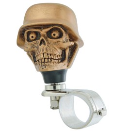 Lunsom Skull Soldier Wheel Control Power Grip Green Eyes Steering Spinner Driving Handle Booster Suicide Knob Car Turning Aid Helper Fit Most Auto Manual Vehicle (Bronze)