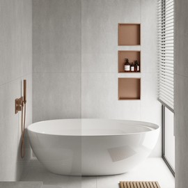 MERRANOX Shower Niche,Stainless Steel Shower Niche,Recessed Niche Shower for Bathroom Storage,no tiling Required, 12" X 12" X 4",Antique Copper