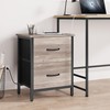 Vagusicc Nightstand Set of 2 with Charging Station, End Table