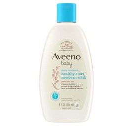 Aveeno Baby Healthy Start Lavado Nutritivo para Recién Nacidos, Gel de Baño Hipoalergénico para Bebé, Avena Prebiótica, Limpia Suavemente la Piel Sensible, Sin Fragancias ni Parabenos Añadidos, Que No