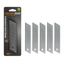 FIskars Pro Utility Knife Replacement Blades, 25mm Snap-Off Carbon Ax Blades, Pack of 5