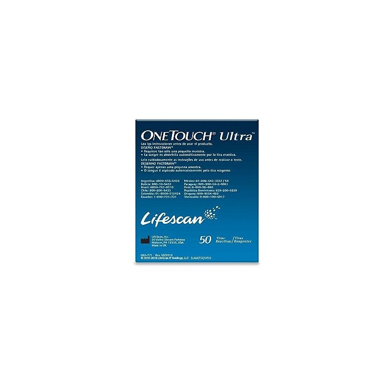 One Touch Ultra Tira Reactiva, Pack De 50, Pack of