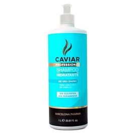 Barcelona Pharma | Shampoo hidratante | Hidrata y reconstruye | Sin sulfatos y parabenos | Extracto de caviar | 1l