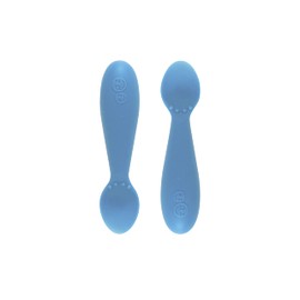 ezpz Tiny Spoon (2 Pack in Sage) - 100% Silicone Baby Spoon for Baby Led Weaning + Purees - 6 Months + - Designed by a Pediatric Feeding Specialist - Baby Essentials & Baby Gifts