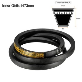sourcing map B-58 V-Belts 58" Inner Length, B-Section Rubber Drive Belt