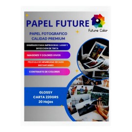 Papel Fotográfico Premium Glossy 8.5*11 Carta 220gr 20 Hojas Brillante