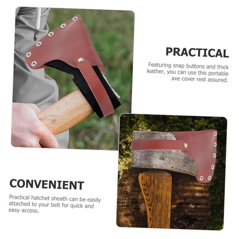 Outanaya Reusable Leather Hatchet Axe Protective Cover Portable Camping Axe