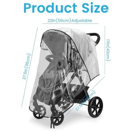 1 Pcs Universal Rain Cover for Pushchair Stroller,Universal Rain Cover for Stroller,Baby Travel Weather Shield, Pea Baby Buggy Cover Protect from Sun Dust Snow