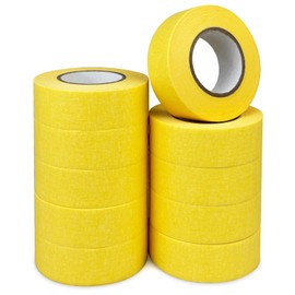 TAOBWN 10 Rolls Masking Tape for Painting 24mm x 20M Yellow Multi-Surface Premium Painting Tape Decorators Tape Painters Tape for Indoor Painting DIY Crafts Use, Medium Adhesion No Residue
