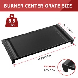 Upgraded WB31X24738 Griddle Replacement for GE Gas Stove, 19.5" x 9.5" WB31X24998 Cast Iron Center Pan for Gas Range Parts Stove Top Pan Griddle Cooktop