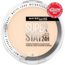 Maybelline Super Stay Up to 24HR Hybrid Powder-Foundation, Medium-to-Full Coverage Makeup, Matte Finish, 110, 1 Count