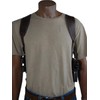 Barsony Horizontal Brown Leather Shoulder Holster w/Dbl Mag Pouch for