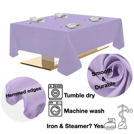 Urby Lavender Tablecloth for 3-4ft Square Tables That Seats 2-4 Person, Manteles de Mesa De Tela para Fiestas de 2-4 Sillas, Machine Washable Reusable Polyester Table Cloths