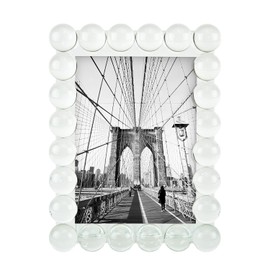 TIZO Design 5x7 Crystal Clear Glass Picture Frame, Boutique Quality Photo Frame (Single Row Bubbles)