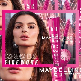 4x Maybelline New York Lash Sensational Firework Washable Mascara Blackest Black (carded)