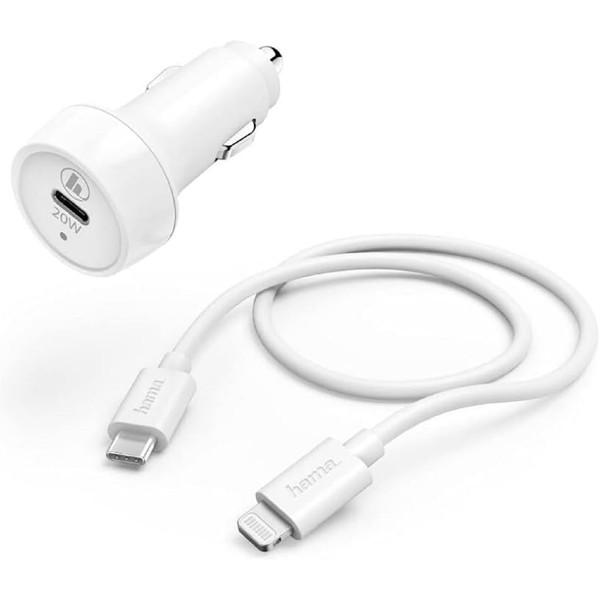 Hama Lightning Power Delivery (PD) Car Charger Kit 20 W