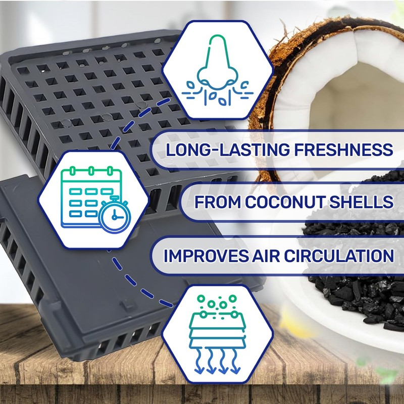 2 Pieces Fridge Freezer Activated Carbon Filter with Original Code