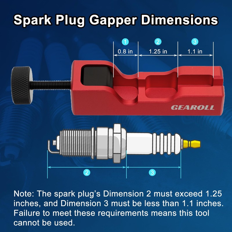 GEAROLL Spark Plug Gap Tool with 32 Blade Steel Feeler