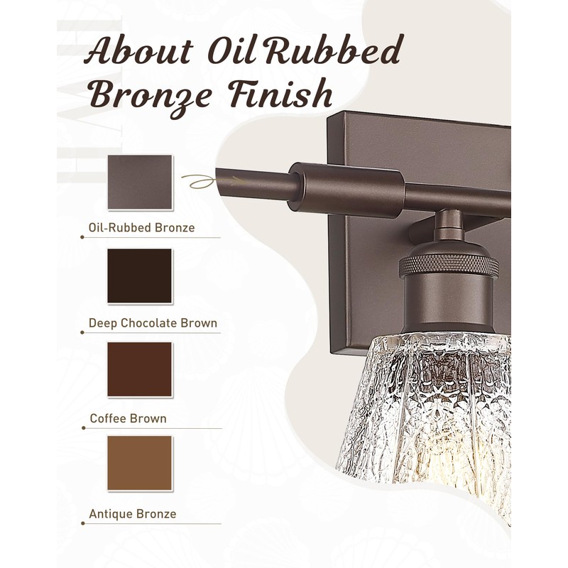 HWH Farmhouse Vanity Light Fixture, Rustic Bathroom Light Fixtures for