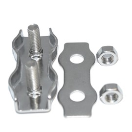 Duplex Wire Rope Clamp 8 mm Pack of 2 for Wire Rope 8 mm Stainless Steel A4 NIRO, AISI 316 Nirosta