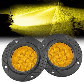 ACEC SHOP Amber Flush Mount LED Pods, 2PCS 54W 5 Inch Flush Mount Fog Lights Flood Beam Round Yellow Pod Light Flush Bumper Lights for Trucks Trucks Pickup SUV UTV ATV Golf Cart Tractor