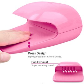 Milltrip Nail Fan Dryer for Regular Nail Polish, Portable Nail Dryer Nail Art Polish Machine Quick Dry Nail Polish Gel Nail Dryer Blower for Fingernail Toenail, Portable Fans