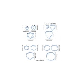12 Piece Stainless Steel Cookie Cutter Set - Hearts, Stars, Flowers Baking Molds