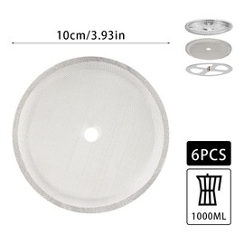 French Press Strainer for Coffee Squeezer, Pack of 6 French Coffee Machines Replacement Filter Strainer, 10 cm Stainless Steel Replacement Filter Strainer for Coffee Press for 1000 ml / 8 Cups French Press Coffee Machines