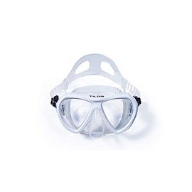 Tilos Revo, Wide View Snorkel Diving Mask: Scuba, Snorkeling, Free Dive, and Swim 180 Masks - Anti Fog Divers Goggles with Double Lens, Nose Cover, Silicone Strap - Men/Women Adult Water Gear - White