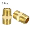 sourcing map Brass Pipe Fitting Hex Nipple 1/4 Inch NPT