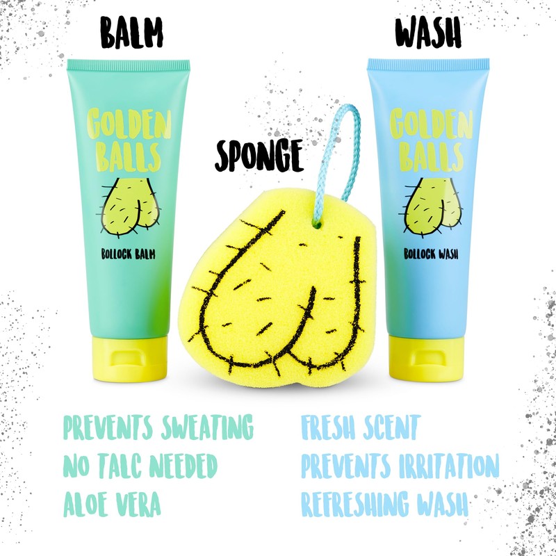 Golden Balls, Balm & Sponge Set - For Your Private