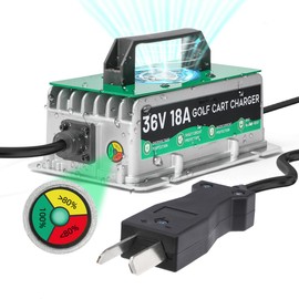 36 Volt Golf Cart Battery Charger for EZGO/Yamaha/Club Car, 18AMP 36V Golf Cart Charger IP67 Waterproof Fully Automatic Smart Fast Charging with 16Ft Cable, for Lead-Acid Batteries