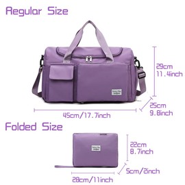 Jahomieo Foldable Gym Duffel Bag with Shoes Compartment &Wet Pocket Waterproof Travel Duffel Bag Overnight Bags