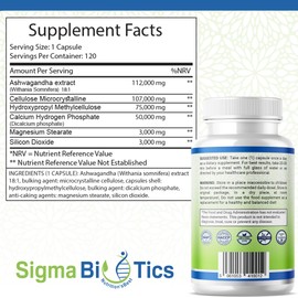 SigmaBiotics Ashwagandha Extract Tablets - Premium Strength Formula - Supports Energy, Overall Health, and Hormone Regulation - Vegan and Gluten Free - 90 Tablets