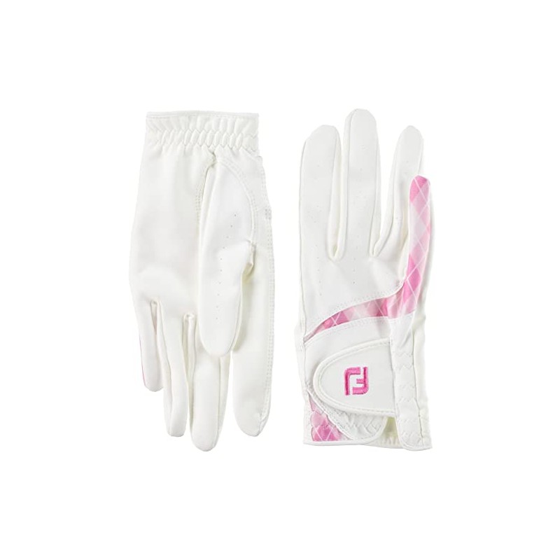 FootJoy Golf Gloves, 22 Ladies, E-Comfort, multicolor (white / pink)