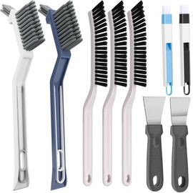 11PCS Crevice Cleaning Brush Set, Hard Bristle Gap Cleaning Tool, Deep Clean Brush for Kitchen Bathroom Sink Grout Corner Crevice & Tight Spaces
