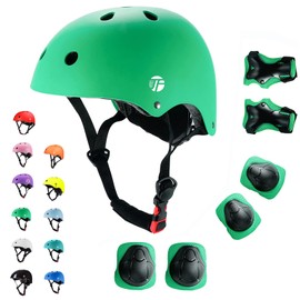 Adjustable Kids Bike Helmet with Knee Pads Elbow Pads Wrist Guards,Skateboard Helmet for Ages 2-3-5-8-14 Kids Toddler Girls Boys,Multi-Sport Cycling Riding Scooter Skating Helmet
