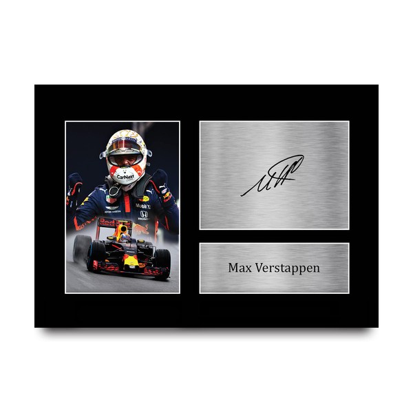 HWC Trading A4 Max Verstappen Formula 1 Gifts Printed Signed