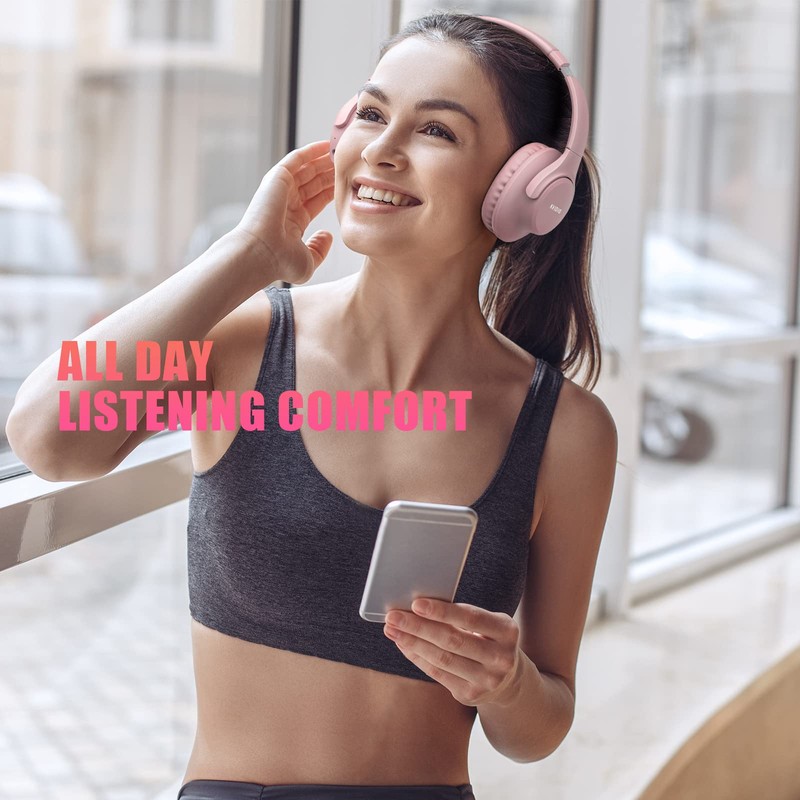 KVIDIO Bluetooth Headphones Over Ear, 65 Hours Playtime Wireless Headphones