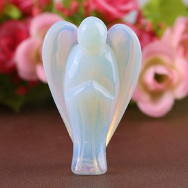 Crystal Angel Figurine, 1.5inch Opal Angel Crystal Beautiful Opal Angel Shape Crystal Healing Stone Gift Opal Angel Figurine Angel Crystal